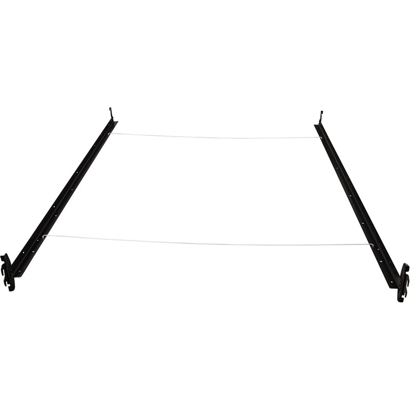 Maklaine Contemporary Stainless Steel Hook On Bed Rails Twin/Full in Coffee