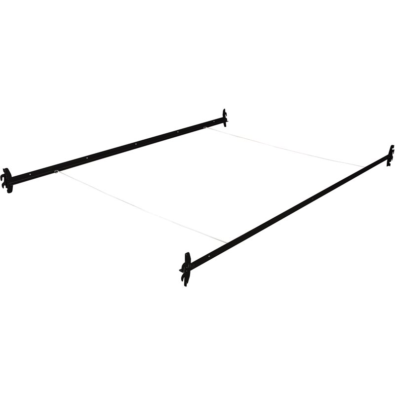 Maklaine Contemporary Stainless Steel Hook On Bed Rails Twin/Full in Coffee