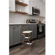 Maklaine Retro Chair + Step Stool with Flip-Up Seat in Gold and Cream