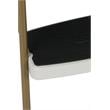 Maklaine Retro Chair + Step Stool with Flip-Up Seat in Gold and Cream