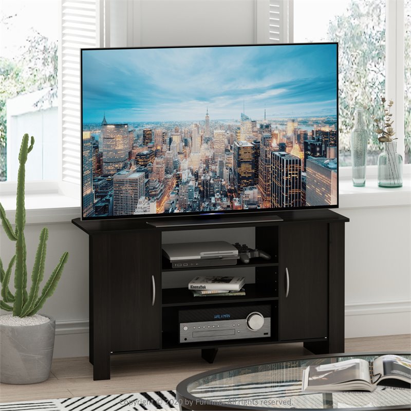 Maklaine Wood TV Stand Entertainment Center for TV up to 46