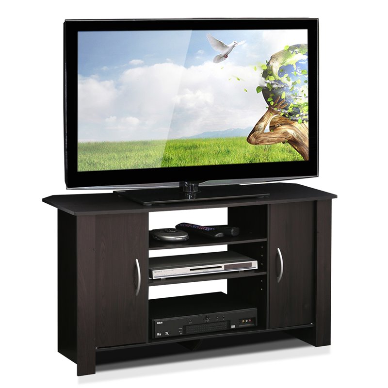 Maklaine Wood TV Stand Entertainment Center for TV up to 46