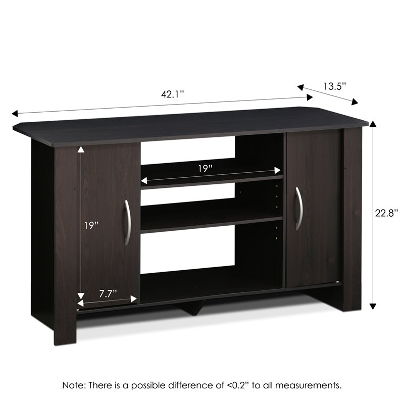 Maklaine Wood TV Stand Entertainment Center for TV up to 46