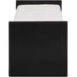 Maklaine Contemporary Solid Wood Rich Black Bench with Cream Boucle