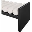 Maklaine Contemporary Solid Wood Rich Black Bench with Cream Boucle