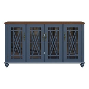 Maklaine 63&quot Vintage Style Wood Kitchen Accent Buffet Sideboard Cabinet - Navy