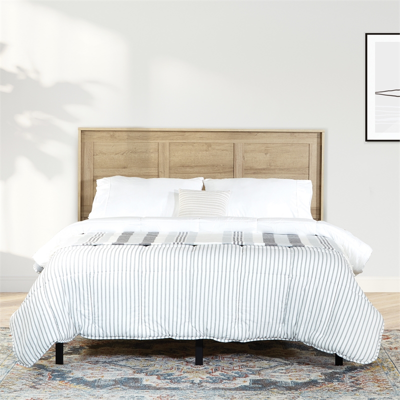 Maklaine Contemporary Queen/Full Headboard in Wood Canyon Oak Finish