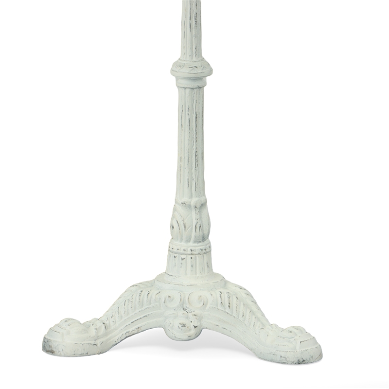 Maklaine Modern Rustic Wood Bistro Table in Whitewash Finish