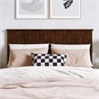 Maklaine Full Coastal Solid Wood Panel Headboard in Walnut Finish