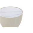 Maklaine Contemporary End Table with Steel Frame in Cream - Set of 2