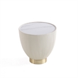Maklaine Contemporary End Table with Steel Frame in Cream - Set of 2