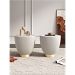 Maklaine Contemporary End Table with Steel Frame in Cream - Set of 2