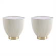 Maklaine Contemporary End Table with Steel Frame in Cream - Set of 2