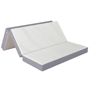 Maklaine Contemporary Queen 6&quot Memory Foam Folding Mattress in Gray