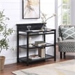 Maklaine Contemporary Wood Universal Changing Table in Black