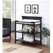 Maklaine Contemporary Wood Universal Changing Table in Black