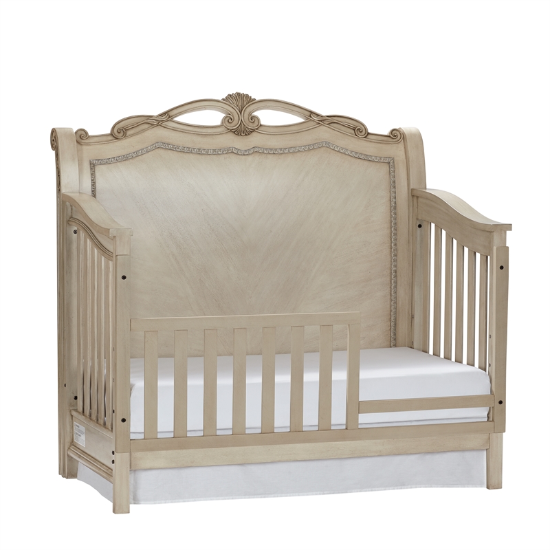 Maklaine Contemporary Wood Toddler Guard Rail in Seashell Finish