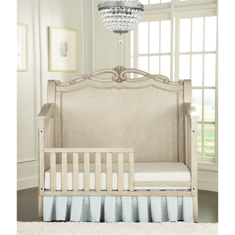 Maklaine Contemporary Wood Toddler Guard Rail in Seashell Finish