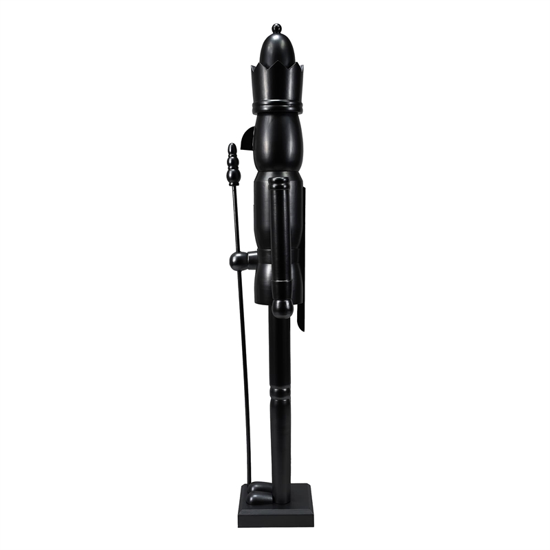 Maklaine Contemporary 36 Inch Solid Wood Black King Nutcracker