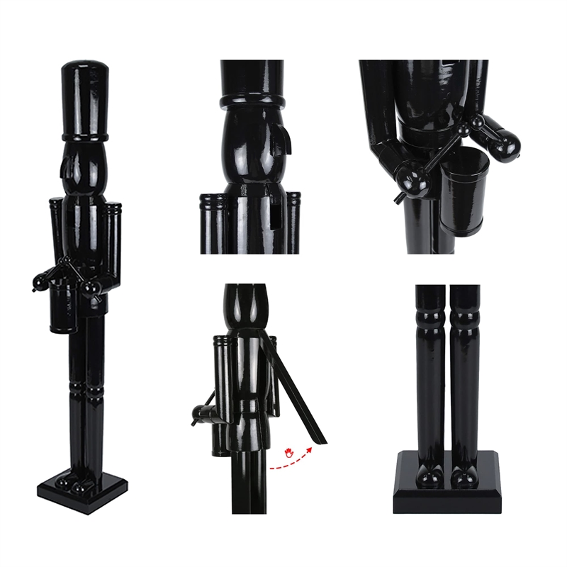 Maklaine Contemporary 36 Inch Wooden Black Soldier Drummer Nutcracker