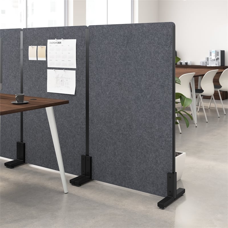 Maklaine Contemporary 34W x 55H Freestanding Privacy Screen in Charcoal
