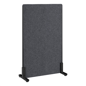Maklaine Contemporary 34W x 55H Freestanding Privacy Screen in Charcoal