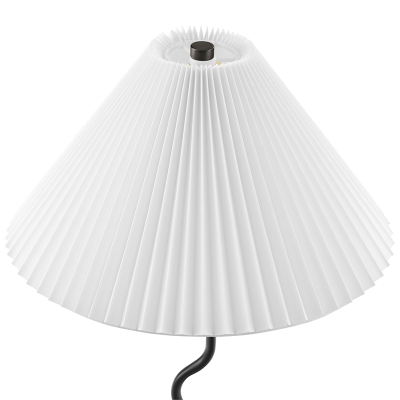 Maklaine Contemporary Wave Squiggle Floor Lamp in Black Finish