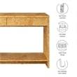 Maklaine Contemporary 2-Drawer Burl Wood Laminated Console Table in Brown
