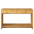 Maklaine Contemporary 2-Drawer Burl Wood Laminated Console Table in Brown