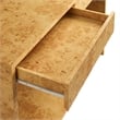Maklaine Contemporary 2-Drawer Burl Wood Laminated Console Table in Brown