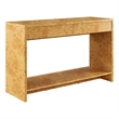 Maklaine Contemporary 2-Drawer Burl Wood Laminated Console Table in Brown