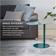 Maklaine Modern Metal End Table Space Saving C Shaped Design in Green