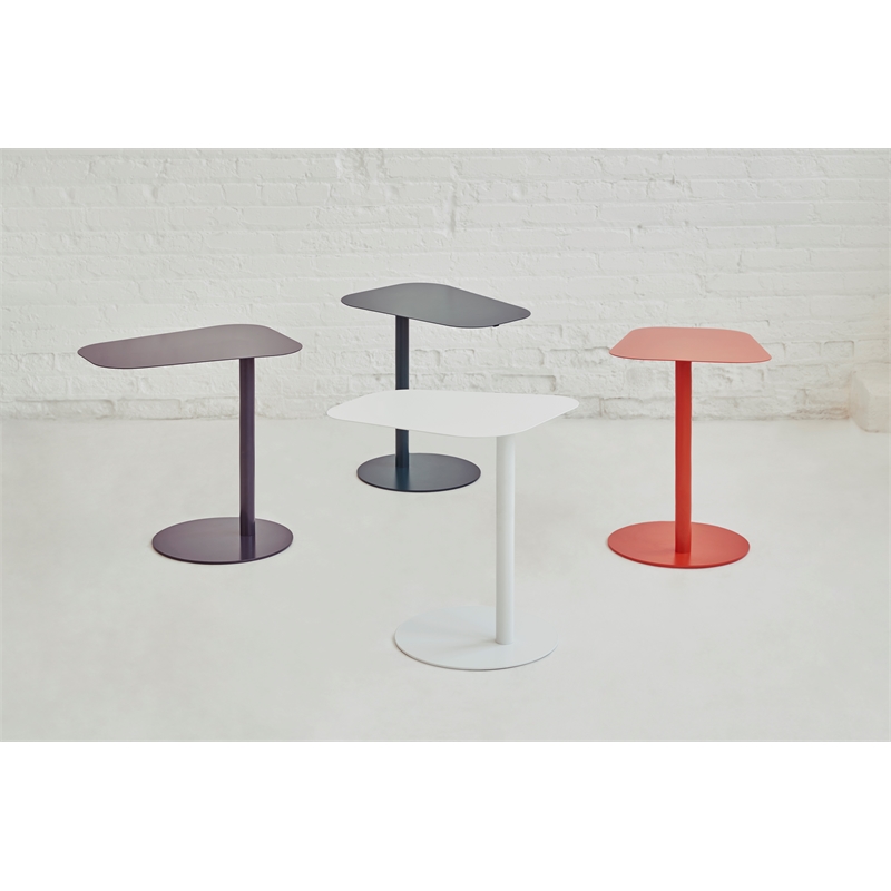 Maklaine Modern Metal End Table Space Saving C Shaped Design in Green