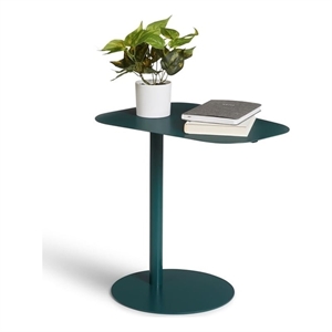 Maklaine Modern Metal End Table Space Saving C Shaped Design in Green