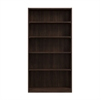 Maklaine Universal Tall 5 Shelf Bookcase in Black Walnut - Engineered Wood