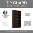 Maklaine Universal Tall 5 Shelf Bookcase in Black Walnut - Engineered Wood
