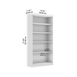 Maklaine Universal Tall 5 Shelf Bookcase in Black Walnut - Engineered Wood
