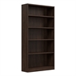 Maklaine Universal Tall 5 Shelf Bookcase in Black Walnut - Engineered Wood