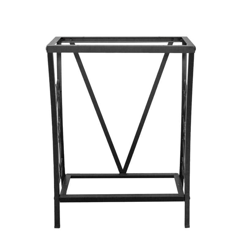 Maklaine Traditional Steel 10 Gallon Metal Aquarium Stand in Black