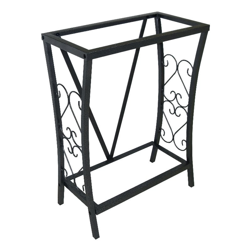 Maklaine Traditional Steel 10 Gallon Metal Aquarium Stand in Black