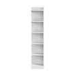 Maklaine Universal 15W Tall Corner Bookshelf in White - Engineered Wood