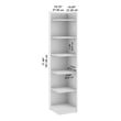 Maklaine Universal 15W Tall Corner Bookshelf in White - Engineered Wood