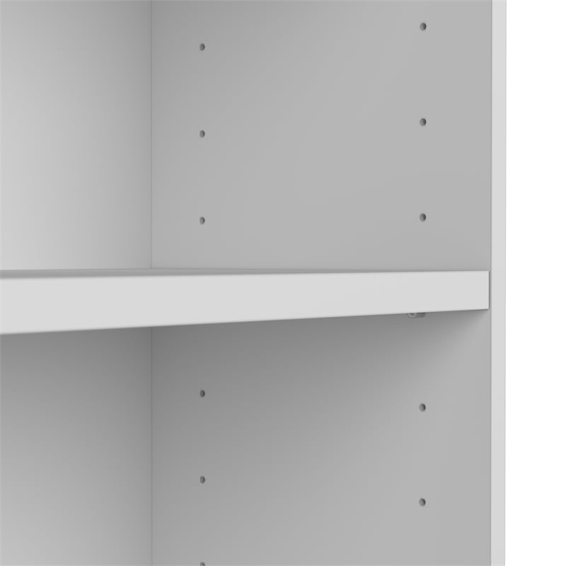 Maklaine Universal 15W Tall Corner Bookshelf in White - Engineered Wood