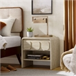 Maklaine Modern / Contemporary Wood Nightstand in Travertine