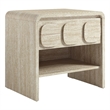 Maklaine Modern / Contemporary Wood Nightstand in Travertine