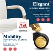 Maklaine Executive Mid-Back Office Chair Bonded Leather White and Gold