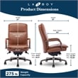 Maklaine Executive Mid-Back Office Chair Bonded Leather Cognac and Graphite