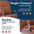 Maklaine Executive Mid-Back Office Chair Bonded Leather Cognac and Graphite
