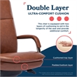 Maklaine Executive Mid-Back Office Chair Bonded Leather Cognac and Graphite