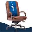 Maklaine Executive Mid-Back Office Chair Bonded Leather Cognac and Graphite